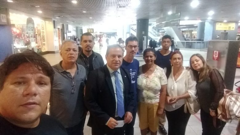 SINDICALISTAS DO SINPEF-PE SE JUNTAM À UPB EM MOBILIZAÇÃO EM PROL DE ALTERAÇÕES NA REFORMA DA PREVIDÊNCIA, NO AEROPORTO DO RECIFE