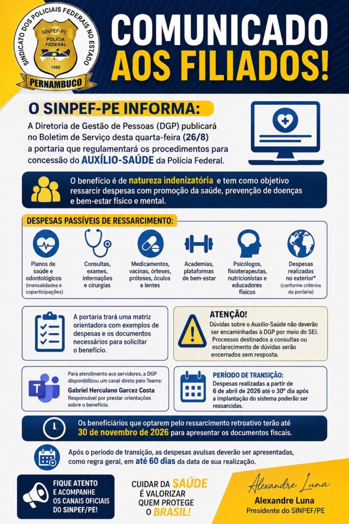 COMUNICADO AOS FILIADOS